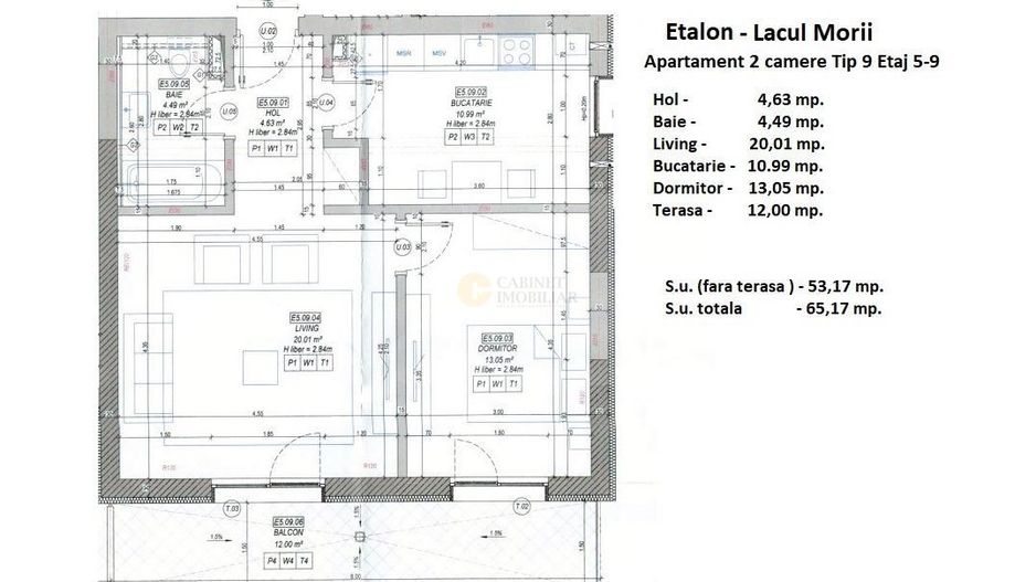 2 Camere - 65MP | Bloc Nou - 2026 | Parter Înalt - Schiță 6