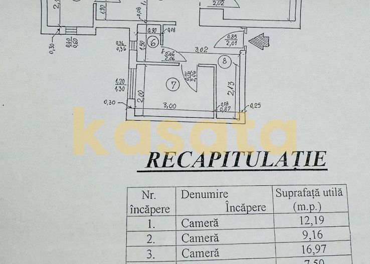 OPORTUNITATE | APARTAMENT 3 CAMERE | OBOR | DECOMANDAT | MOBILAT - Schiță 8