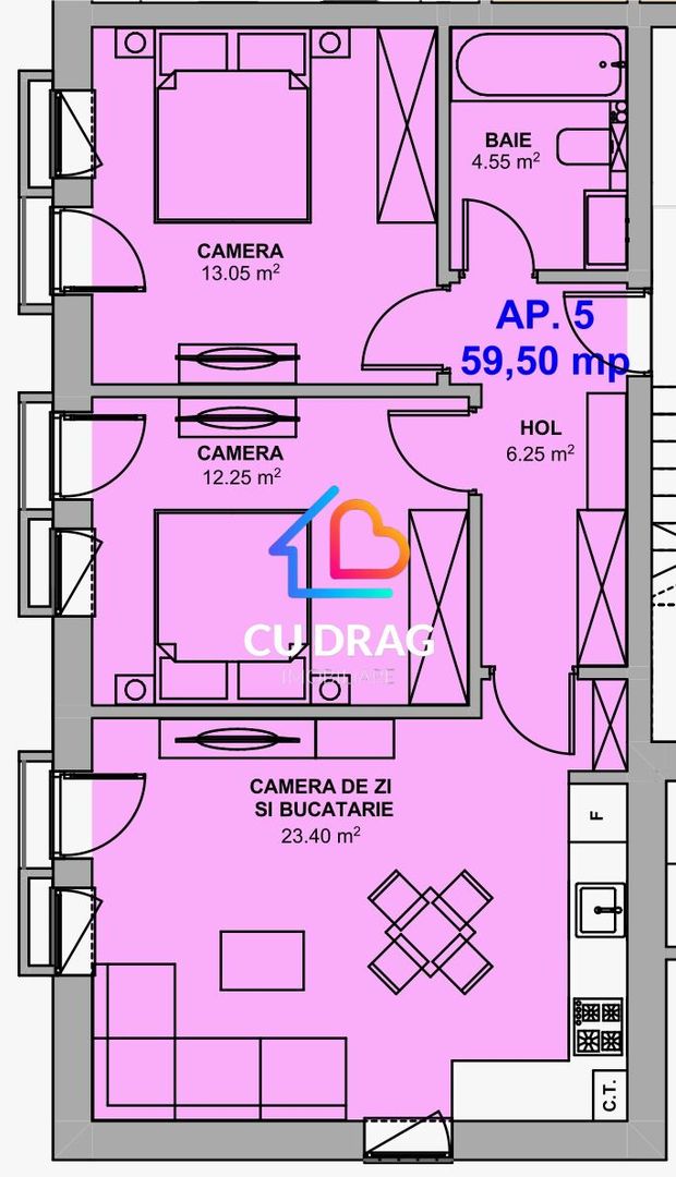 Apartament 3 camere decomandat - Poză 7
