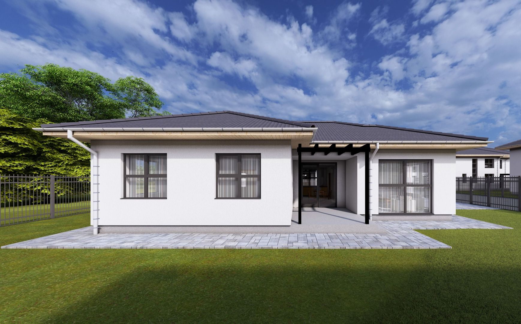 Casa la cheie 4 camere,120 mp,512 mp teren,cu gard si pavaj - Poză 4