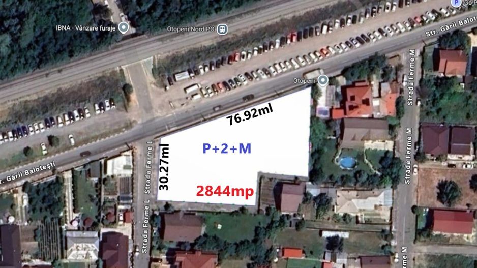 Otopeni intravilan 2.844 mp, colț stradal, deschidere dublă - C.U. - Poză 1