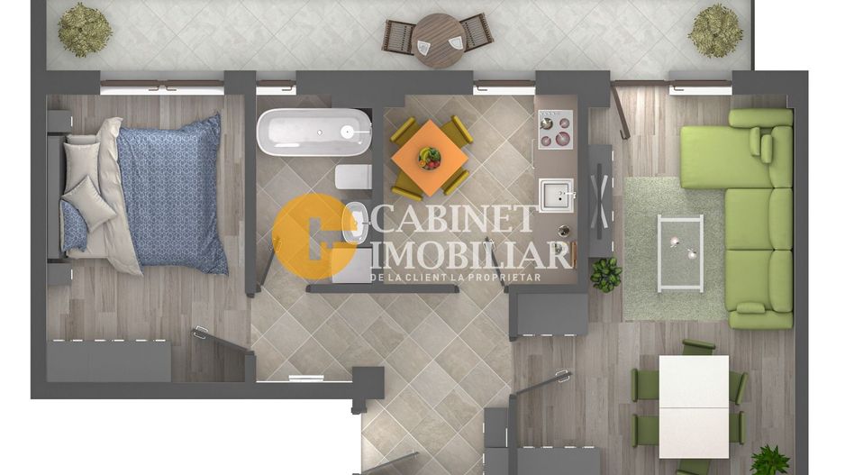 Apartament 2 Camere Decomandat Etaj 2 64 mp - Poză 1