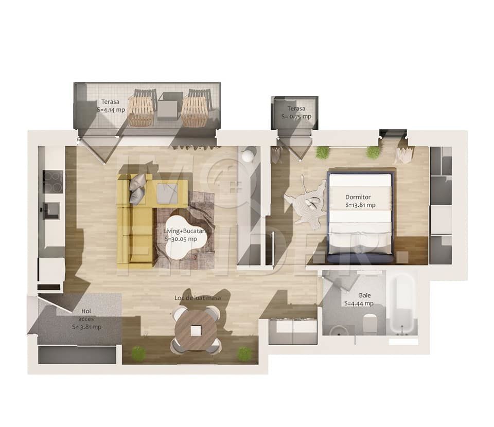 Vanzare apartament 2 camere Centru, imobil nou, etaj intermediar - Poză 4