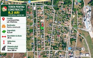 TEREN PENTRU CONSTRUCȚIE – 8,2 ARI | CHETROSU, ANENII NOI - Poză 1