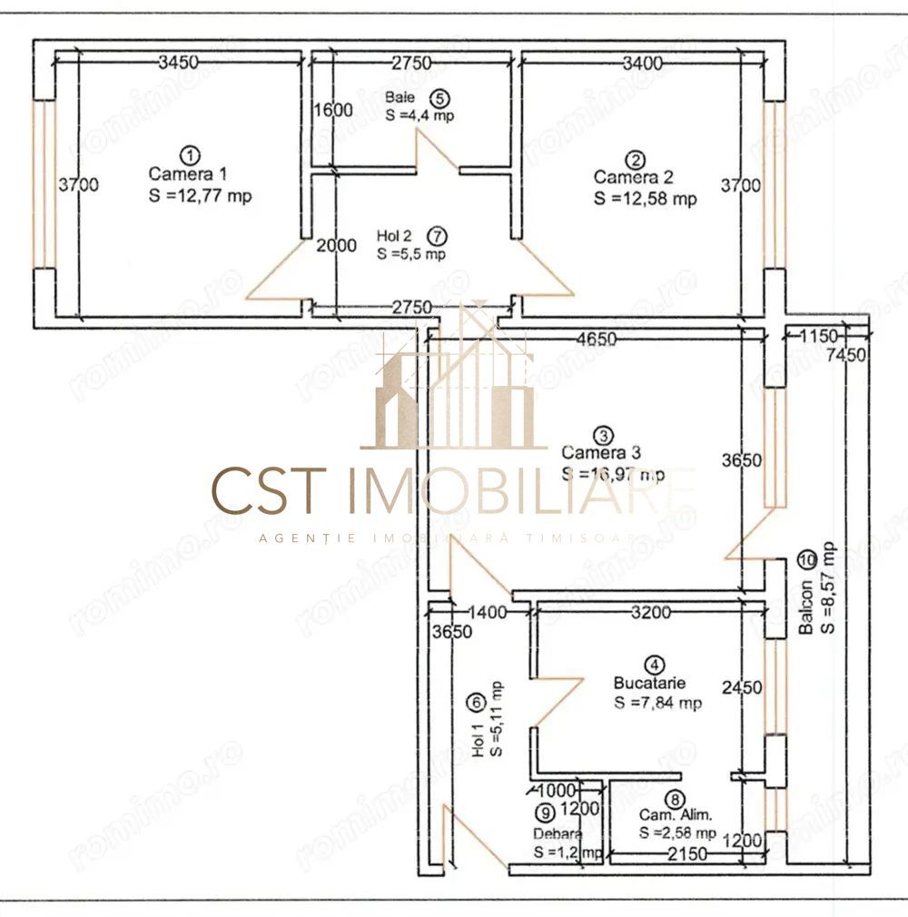 Apartament 3 camere – Take Ionescu | 69 mp | Etaj 6 - Poză 9