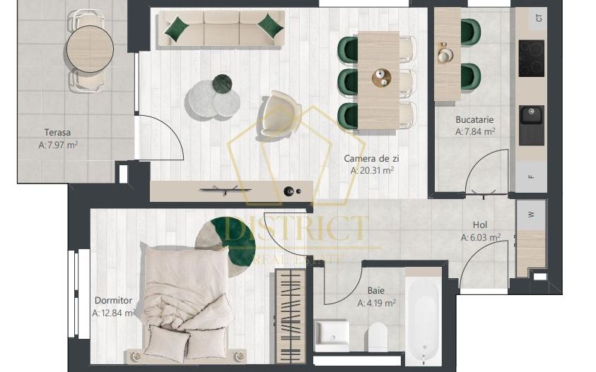 Apartament nou cu 2 camere, bucatarie inchisa | Denya Forest - Poză 10