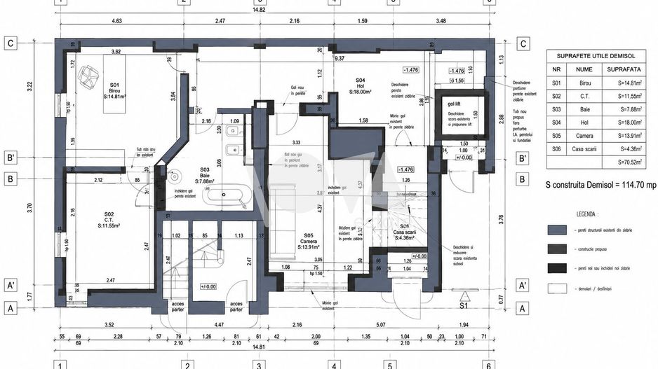 De închiriat Duplex 5 camere (parter + demisol) - vila Piata Romana - Poză 18
