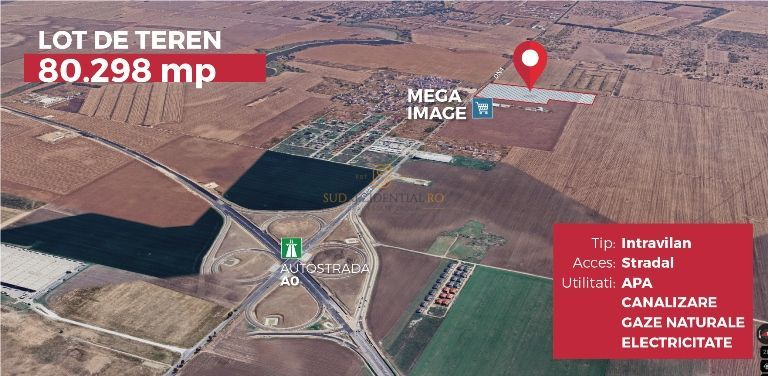 Teren 8 hectare cu deschidere ampla, Popesti-Leordeni, acces rapid A0 - Poză 2