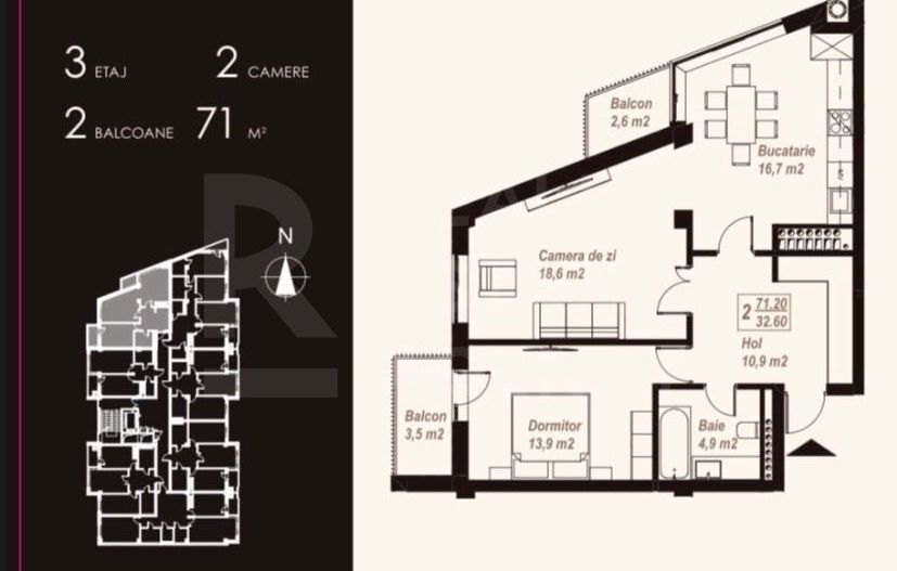 Vânzare apartament 71 mp, strada Burebista, Ialoveni - Poză 29