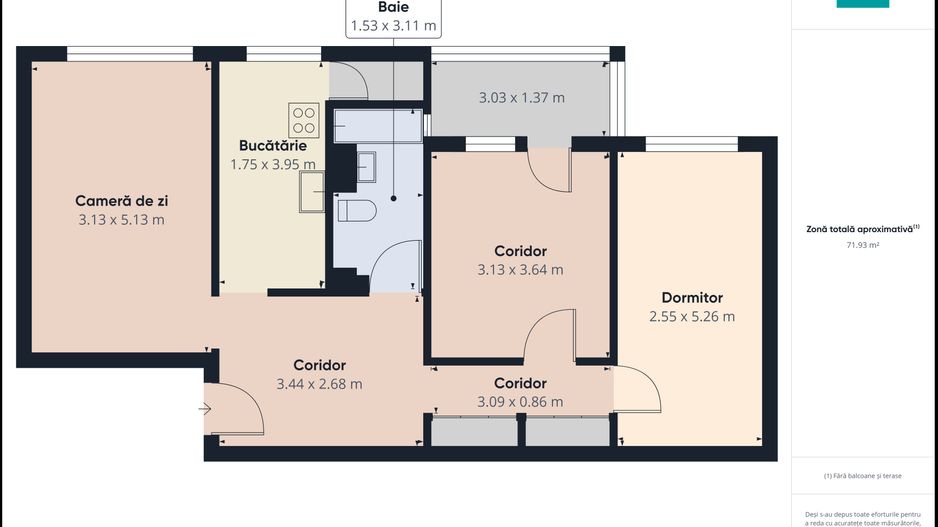 Apartament cu 3 camere pe Aleea Tomis - Poză 11