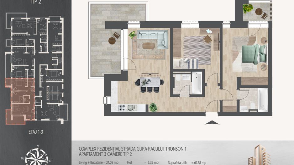 Apartament 3 camere I Larss Residence Th. Pallady I Vanzare - Poză 10
