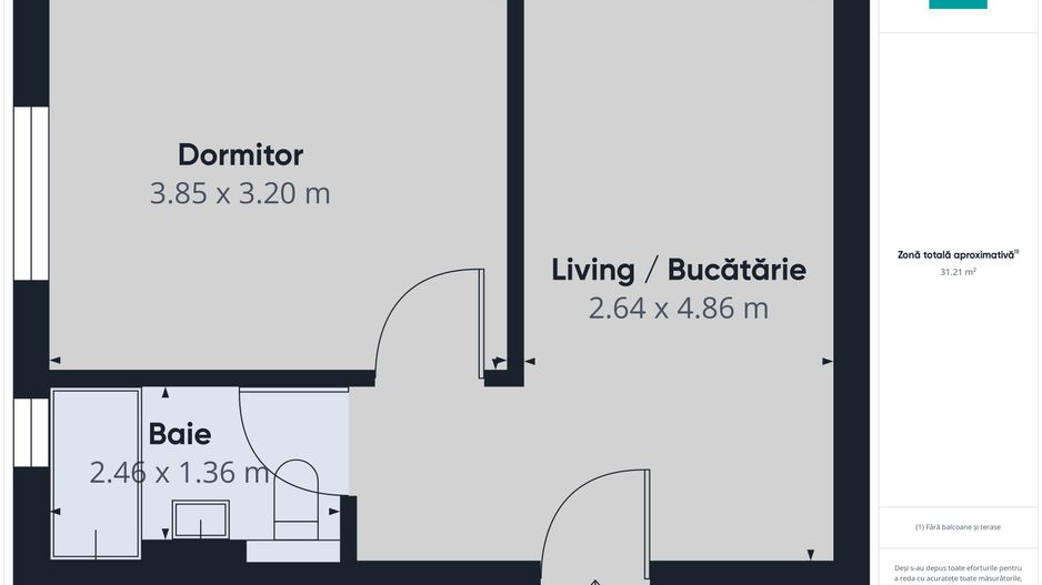 Apartament 1 cam, SAD, zona Torontalului - Poză 5