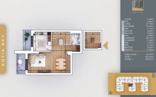 Duplex 3 camere Incalzire prin Pardoseala Theodor Pallady - Schiță 8