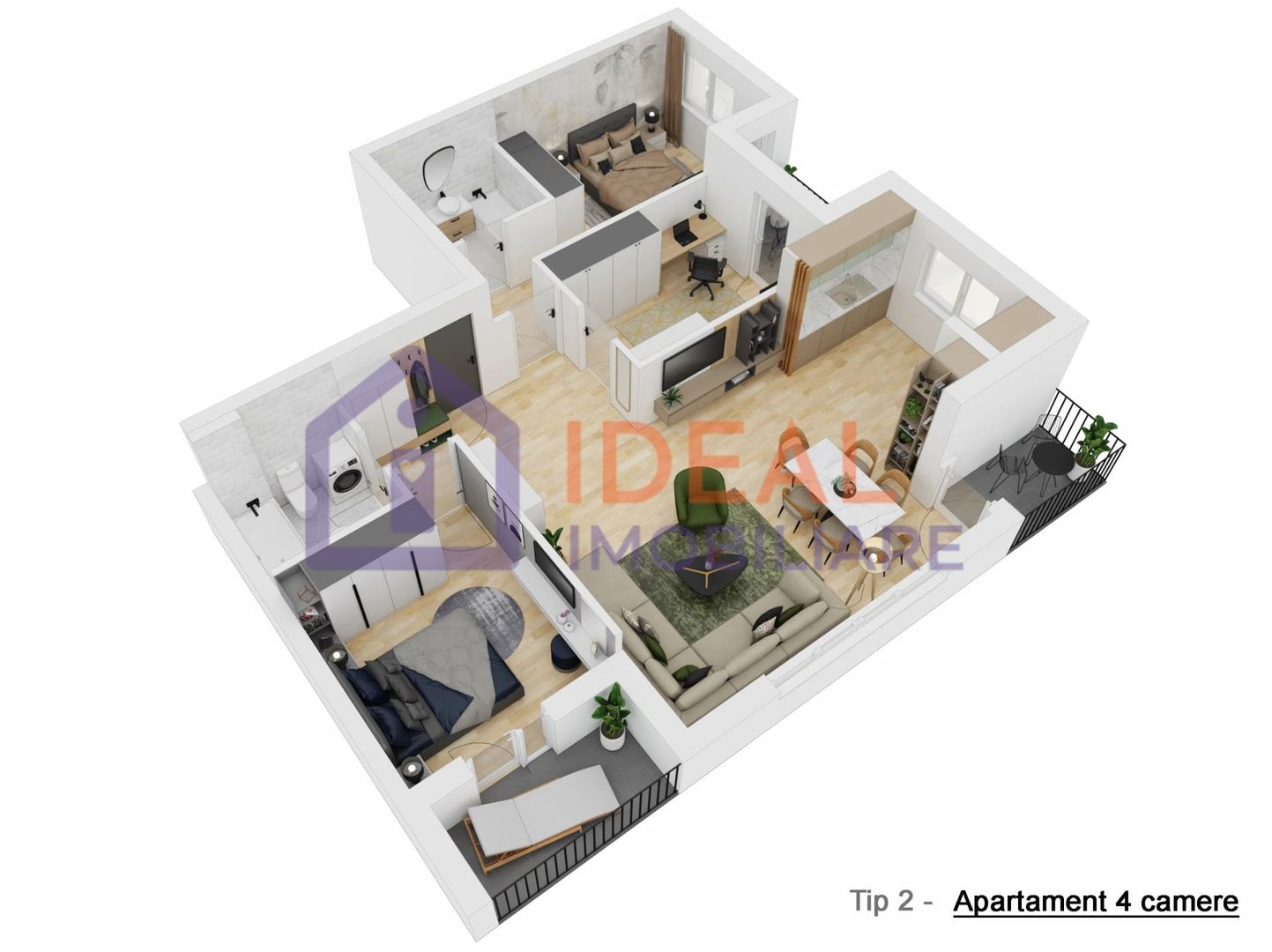 🏡 Apartament 4 camere 3 balcoane si loc de parcare inclus zona Doamna Stanca - Poză 2