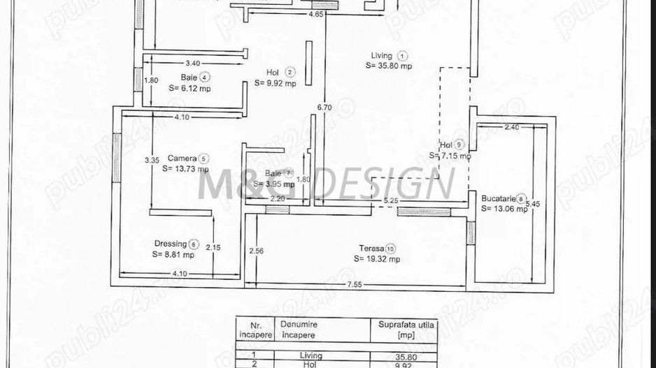 Apartament 3 cmere Giroc spatios - Schiță 10