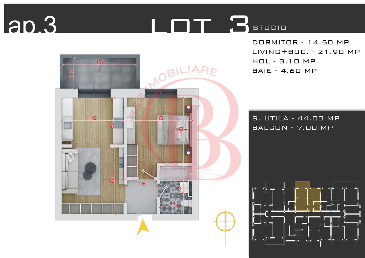 Apartament 2 camere Titan-Theodor Pallady-Metrou N. Teclu - Schiță 13