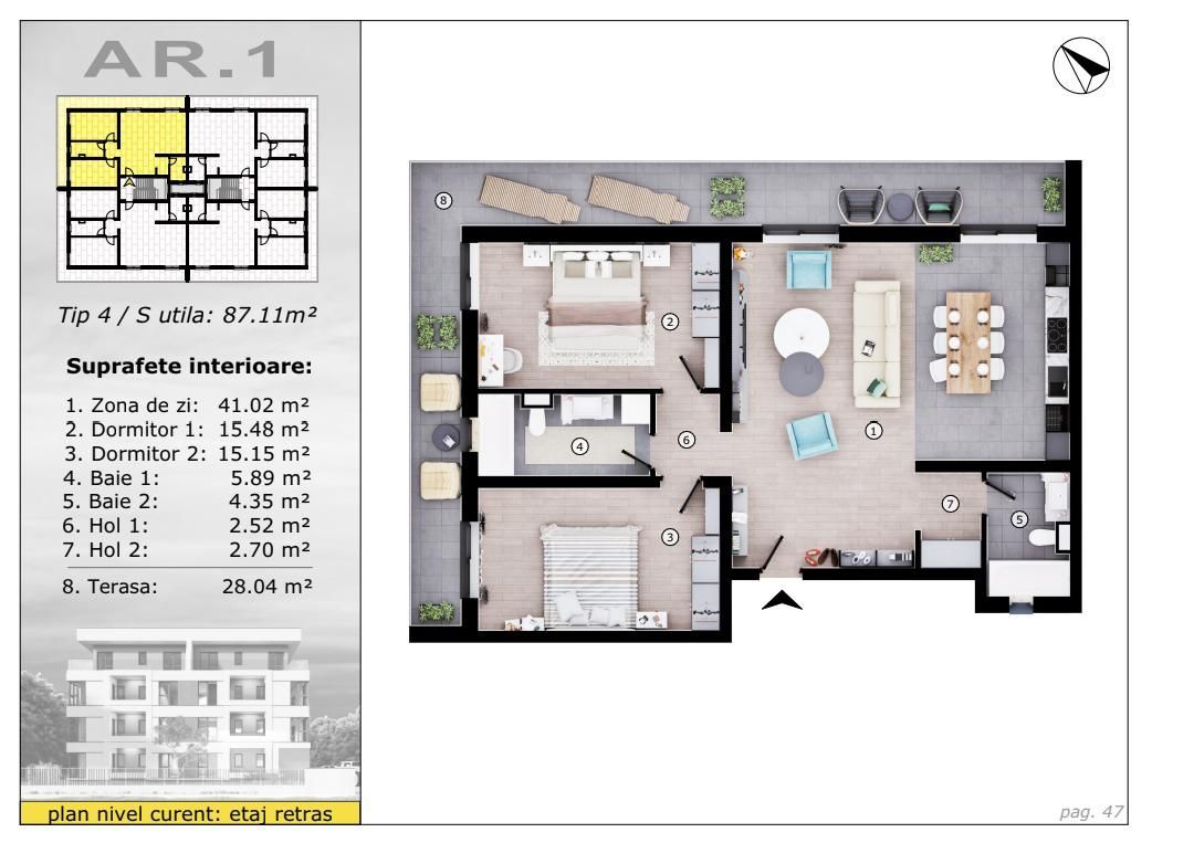 ULTIMELE 2 Penthouse-uri 87 mp  zona Torontalului !!! COMISON 0 - Poză 2