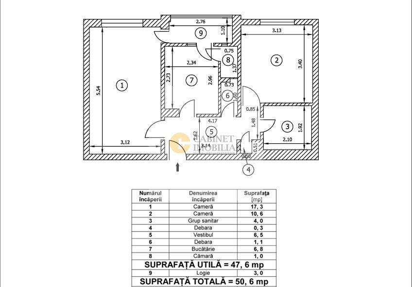 2 Camere - 51MP | Decomandat | 1984 | Creditabil | M Lujer la 4 minute - Schiță 11