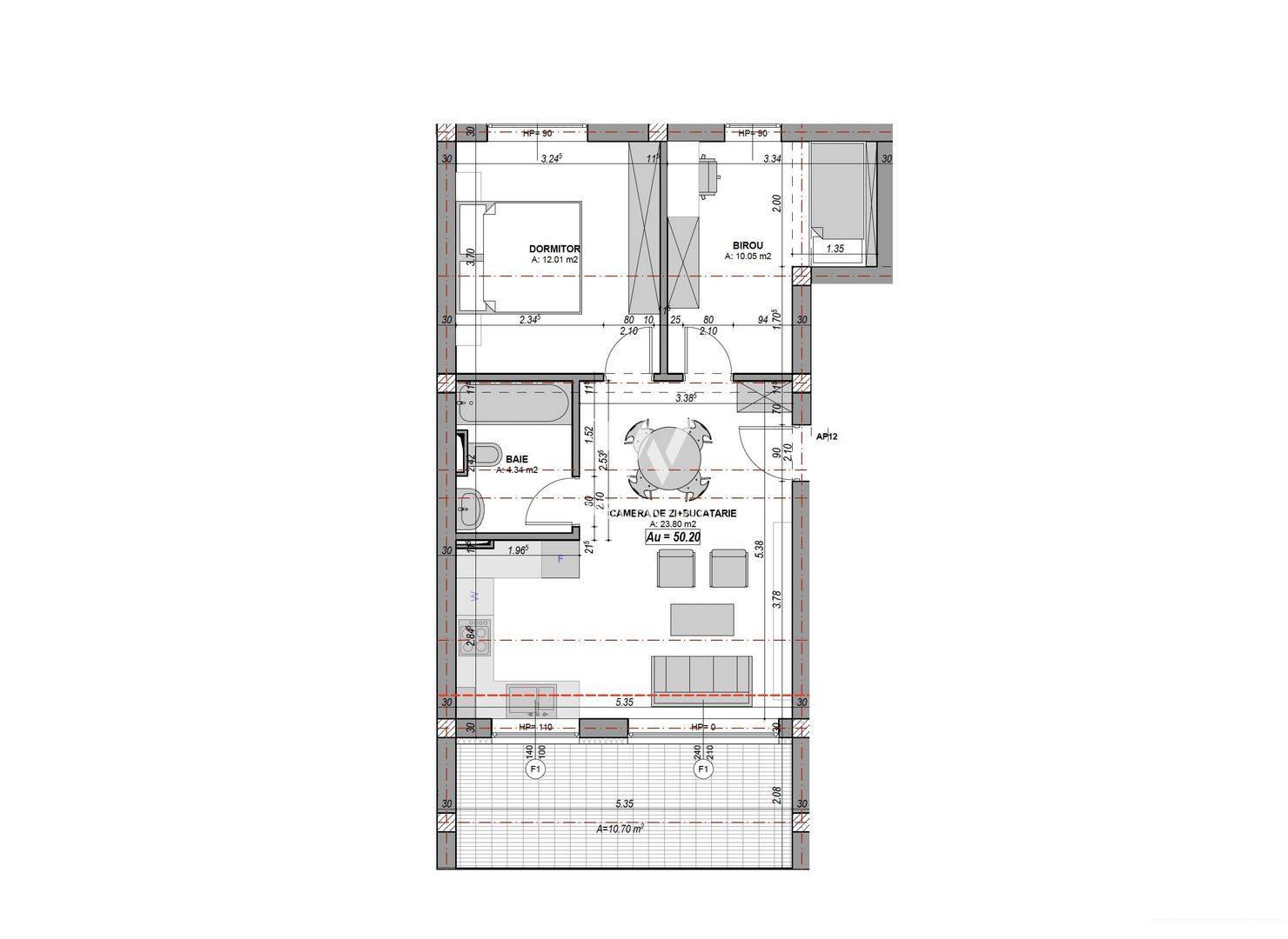 Apartament 3 camere cu balcon orientare SUD, finisat la cheie - Poză 8