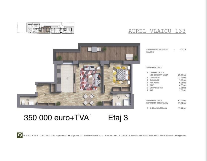 Apartament de vânzare cu 2 camere -Luxury Grand Estate- - Schiță 13
