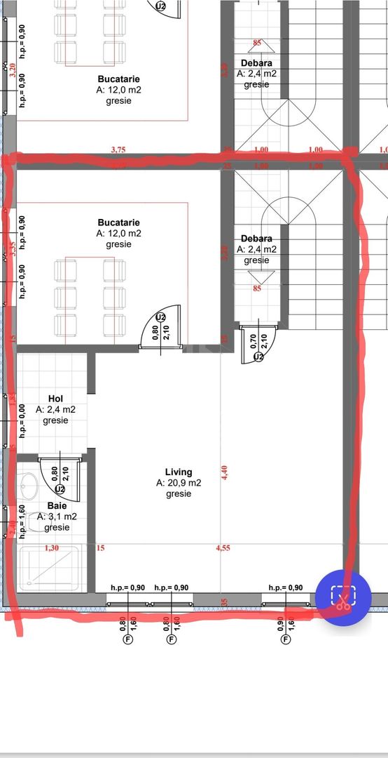 Casa tip quadruplex 5 camere ,la cheie - Poză 9