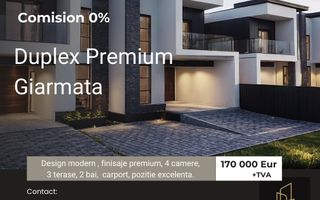 Duplex P+E cu 4 camere si garaj in Giarmata,  comision 0% - Poză 1