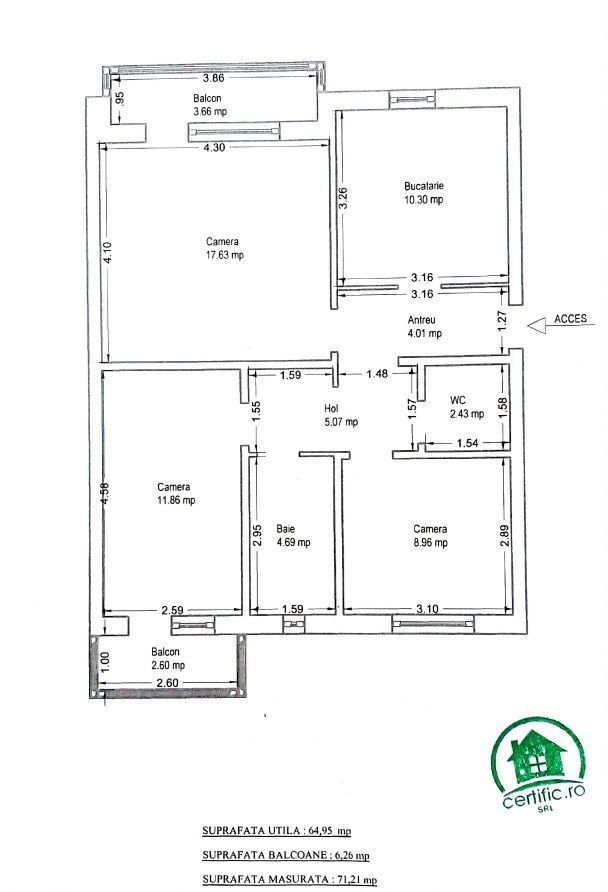 Girocului | 3 Camere | Etaj 2 | Decomandat | Centrala proprie | Clima - Poză 10
