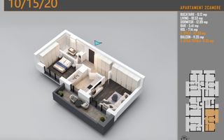 Promotie 2 Camere decomandat 64 mp Pallady - Metrou Teclu, Comision 0% - Schiță 10