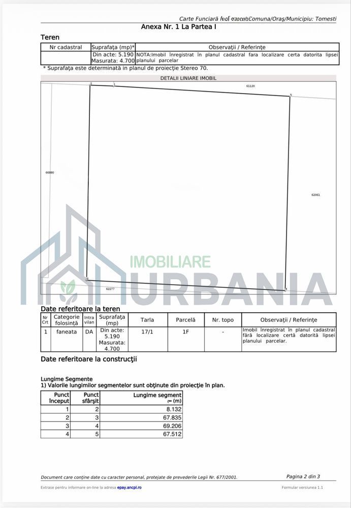 Teren intravilan 4.700 mp cu deschidere de 69 m, destinat dezvoltării industriale, comerciale sau rezidențiale, în Tomești - Poză 2