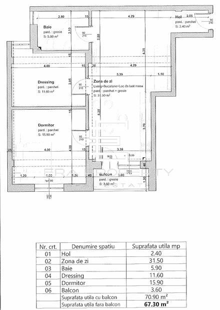 Apartament 3 camere – 67,3 mp utili, etaj 1 – Șelimbăr, Sibiu - Schiță 6