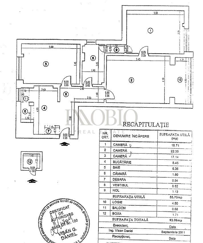 Apartament 3 camere de vânzare | Calea Victoriei | Vedere către Muzeu - Schiță 8