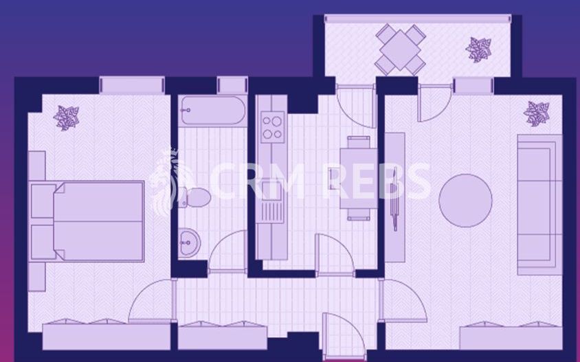 Arcu-Gar Apartament 2 camere decomandat - Schiță 1