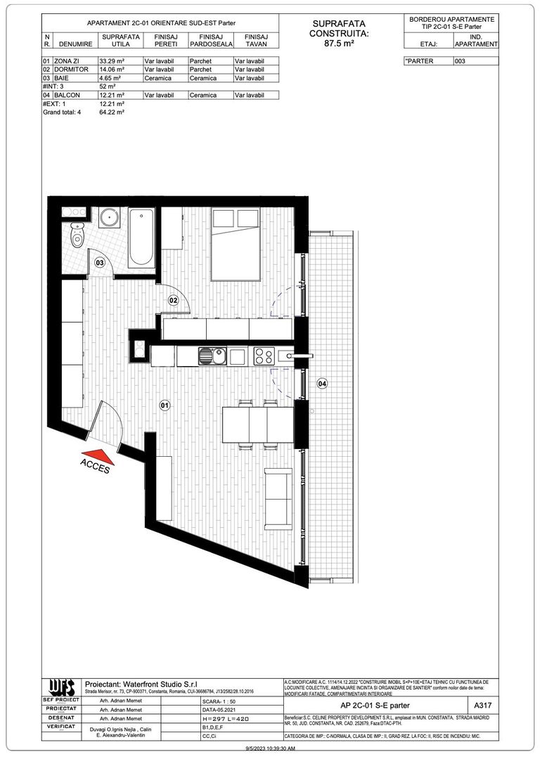 Tomis Plus - Celine Elegance -Vânzare apartament cu 2 camere - Poză 8