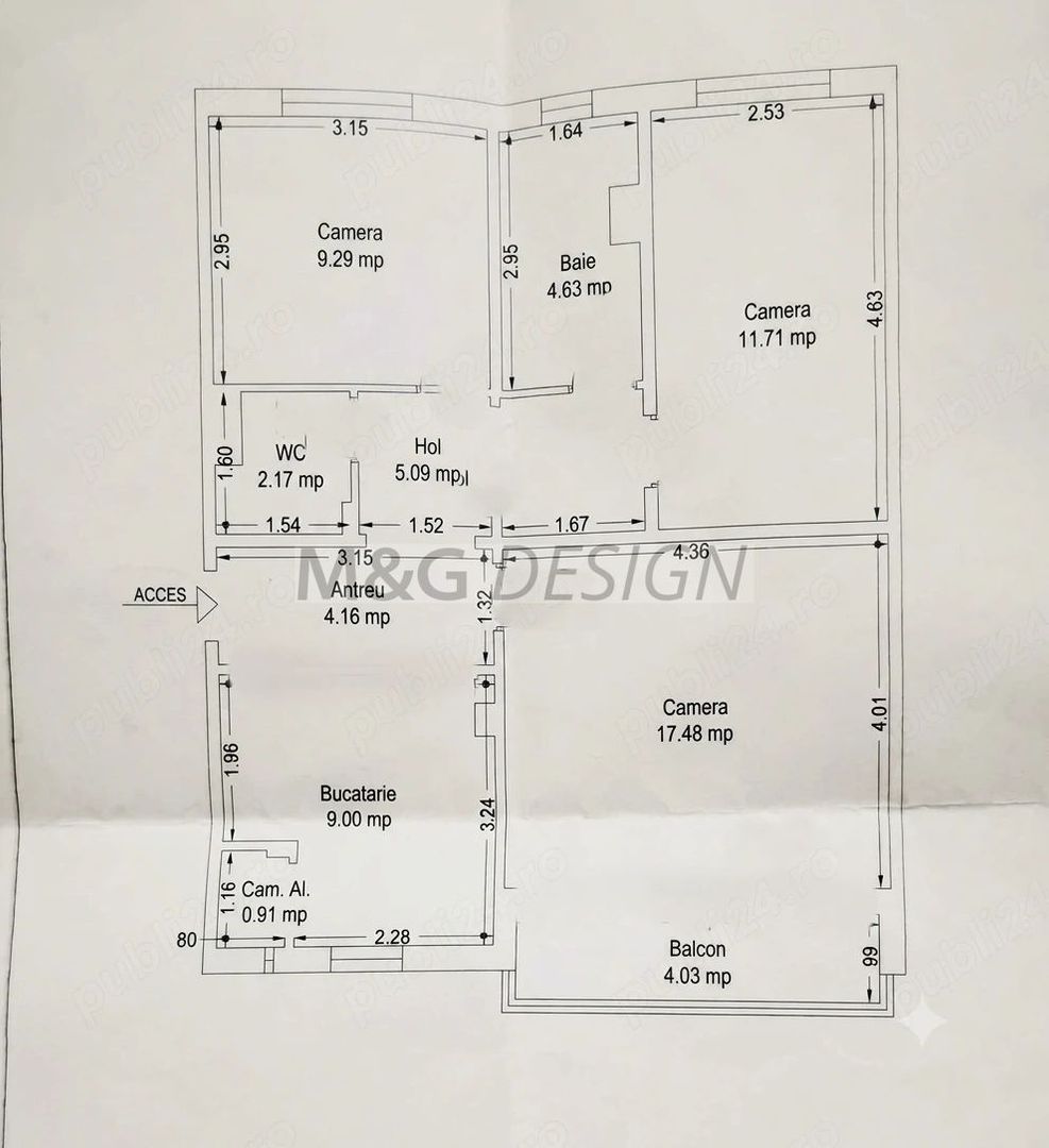 Apartament 3 camere Complexul Studentesc cu incalzire in pardoseala - Poză 9