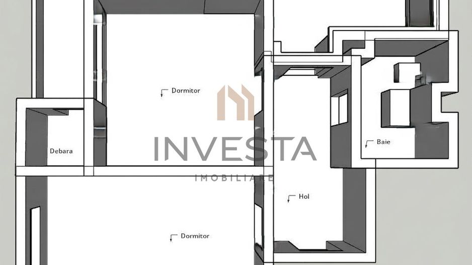 Apartament 2 camere decomandat, etaj intermediar, cartier Intre Lacuri - Schiță 13