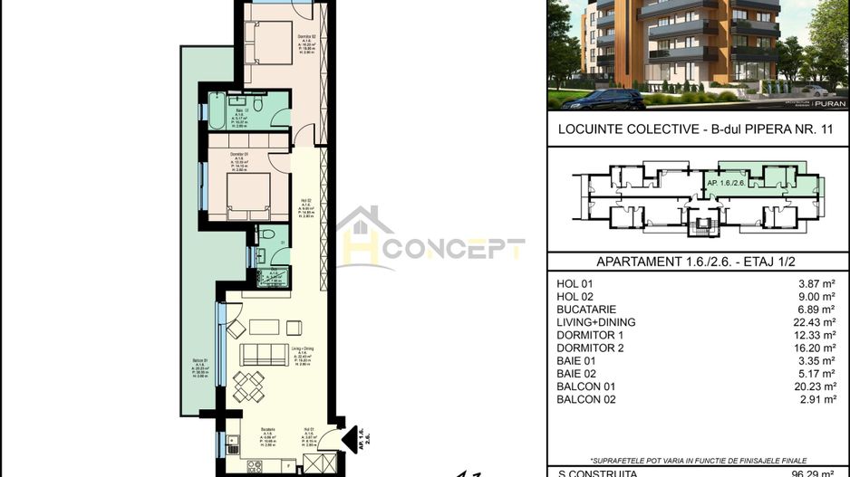 3 camere,  Pipera stradal,  finisaje premium - Poză 11