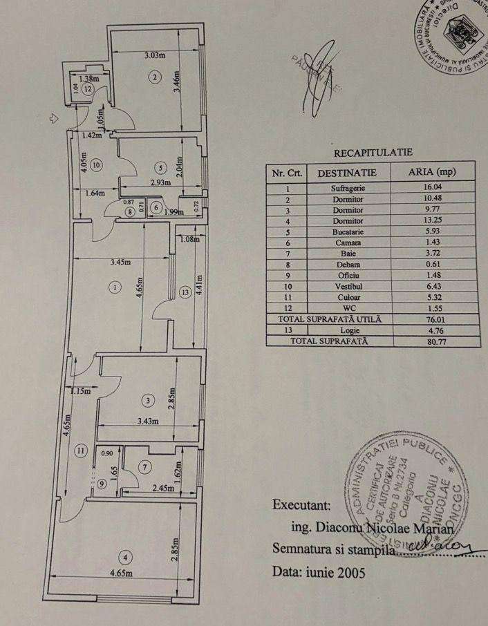 Apartament 4 camere bloc anvelopat Apusului, Pacii, Militari - Schiță 3