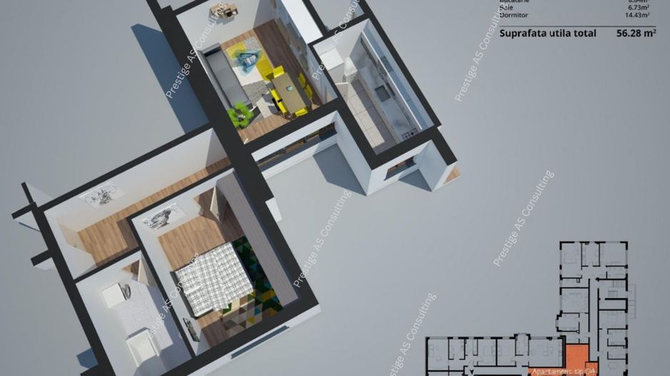 Apartament Decomandat 2 Camere | RATE DEZVOLTATOR 10 ANI | Freidorf - Schiță 8