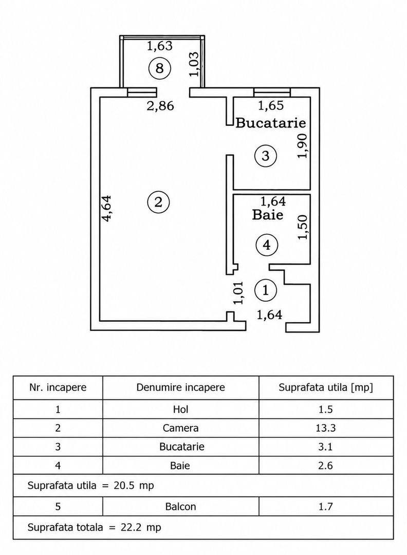 Complexul Studențesc | 1 camera | Renovată complet | Etaj 3 - Poză 13
