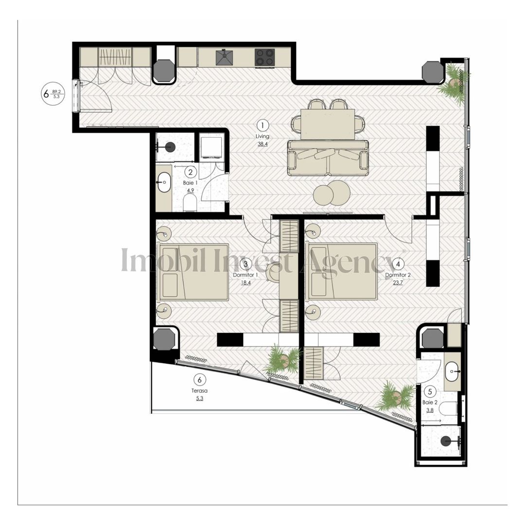 Apartament 3 camere de vanzare Pipera - Schiță 19