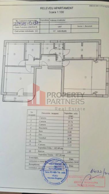 Apartament 3 camere în zona Primăverii - Schiță 13