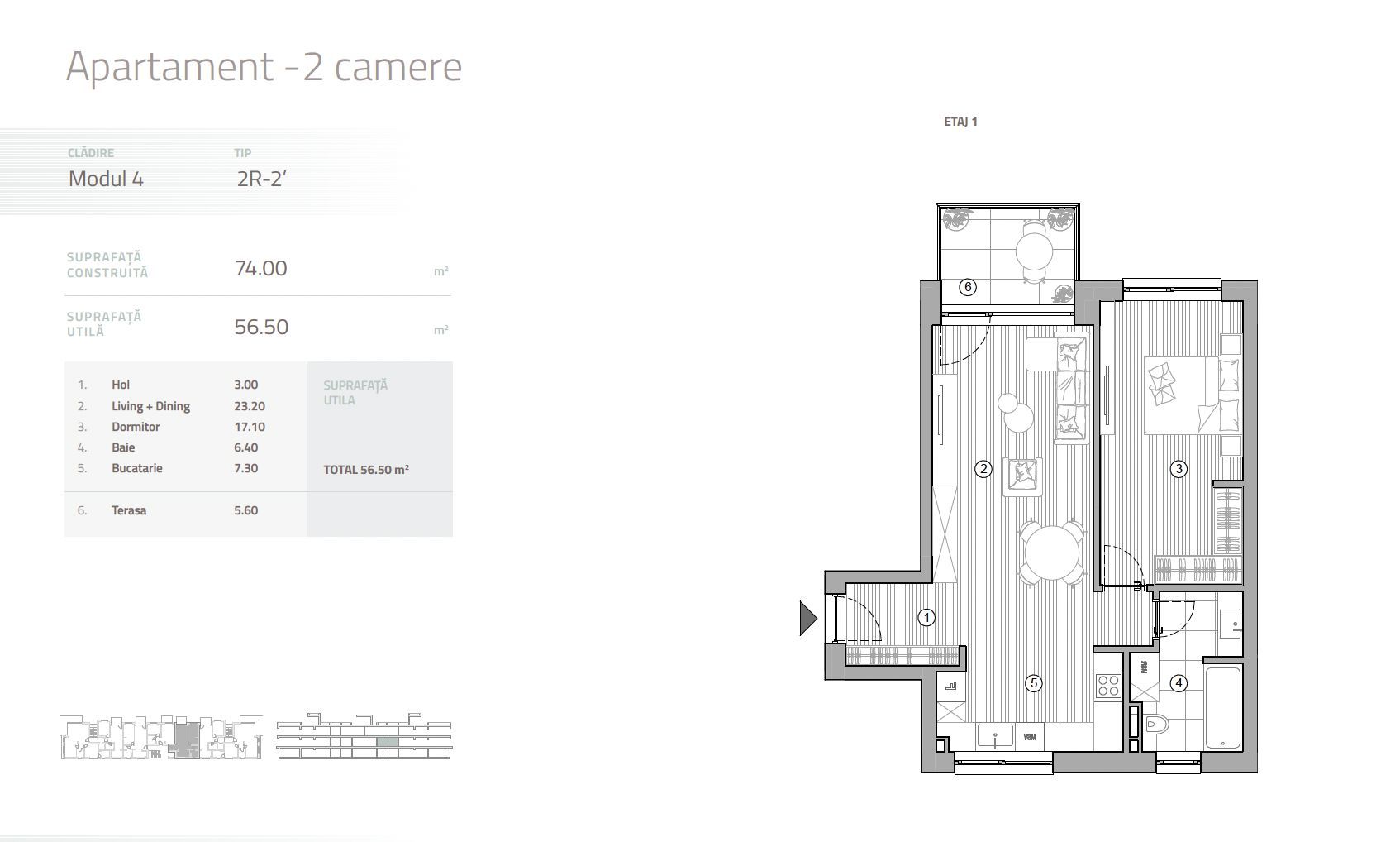 Apartament 2 camere | Proiect Nou | Gated-Community | Pipera - Schiță 4