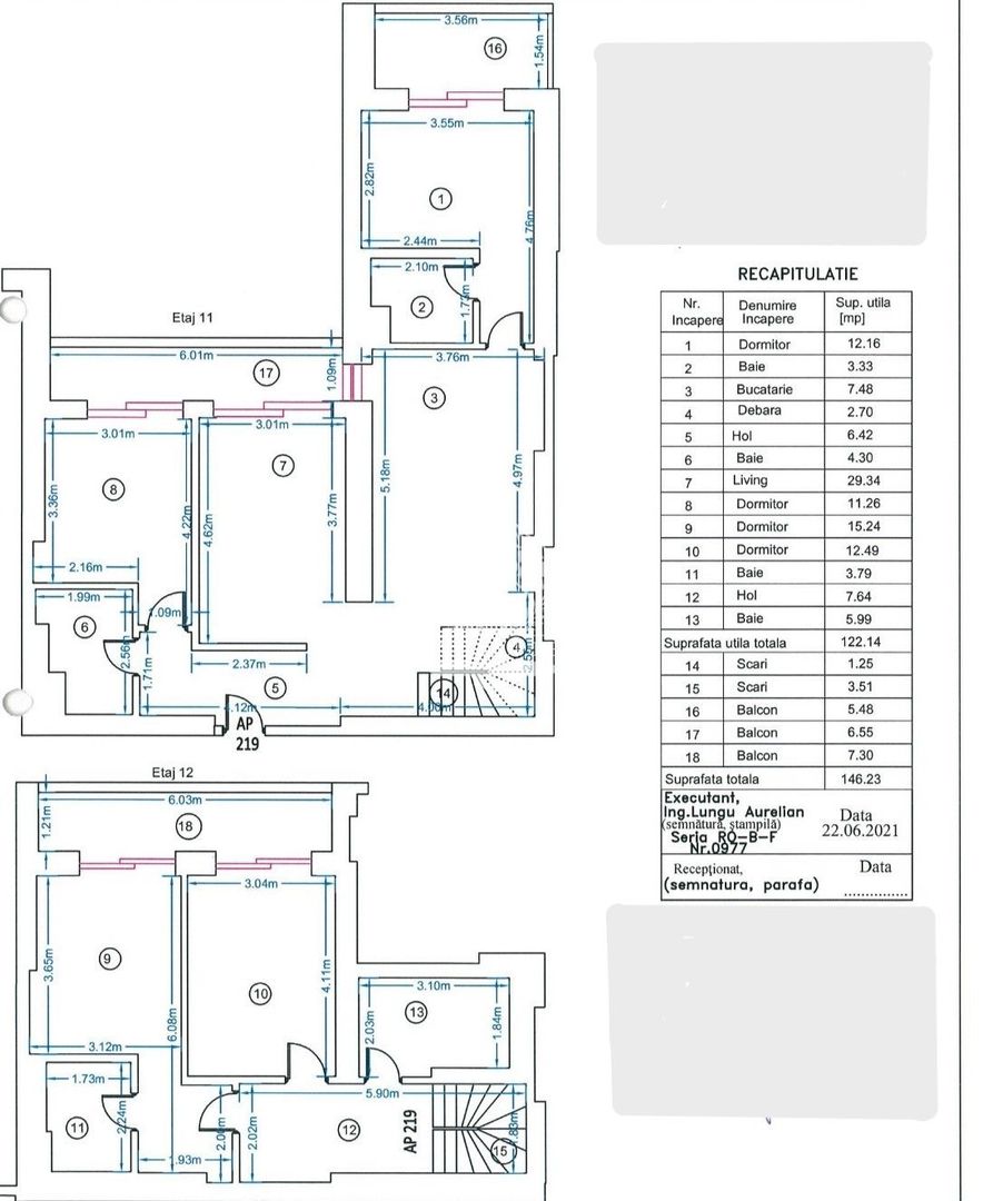 Duplex 5 camere 146mp etaj 11/12 bloc 2021 in zona Nerva Traian - Timpuri Noi - Schiță 20