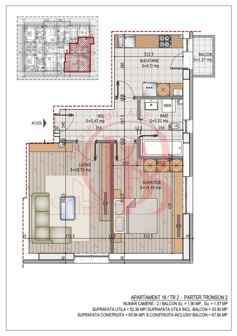 Direct Dezvoltator 2 Camere Theodor Pallady Metrou Teclu - Schiță 3