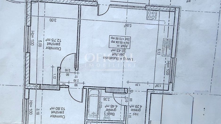 Apartament 3 Camere | 2 Bai | Intermediar | Semifinisat  Zona VIVO BMW - Schiță 7