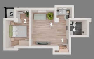 Apartament 2 camere , central Otopeni | Comision 0 | - Schiță 10