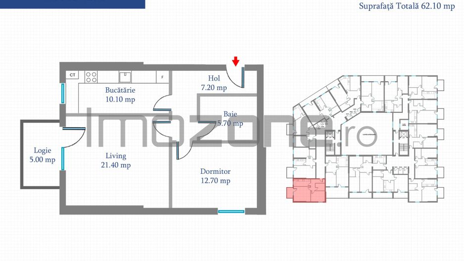 Militari-2 Camere 62 mp, etaj 2, CENTRALA, metrou la 5 minute, Comision 0% - Poză 15