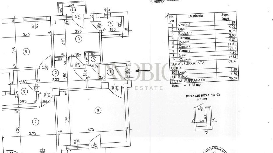 Apartament de vânzare 3 Camere | Universitate KM 0 - Schiță 16
