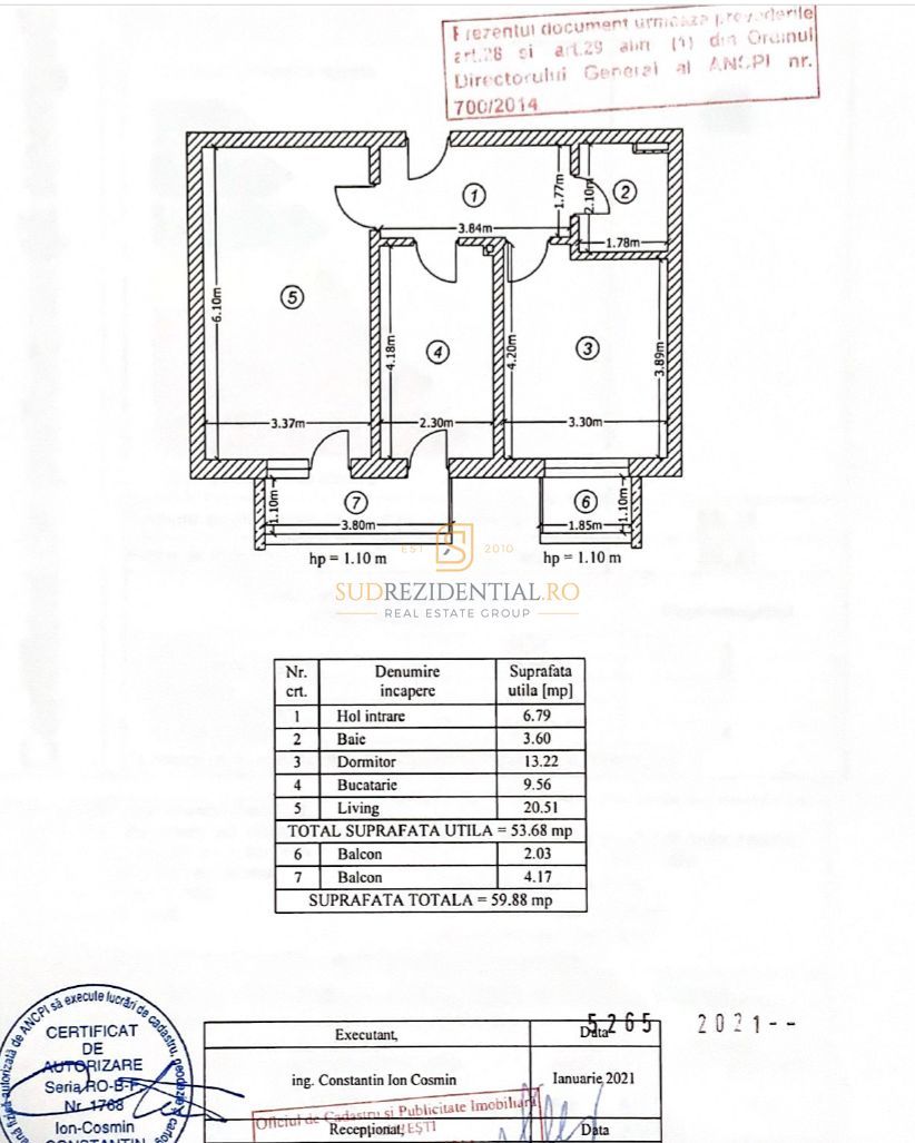 Apartament 2 camere, disponibil imediat, The Grand Kristal, Sector 4 - Schiță 14