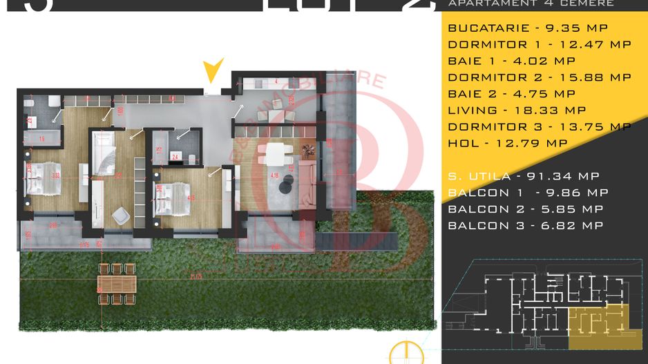 4 camere cu gradina Titan Pallady  Metrou Nicolae Teclu - Schiță 11